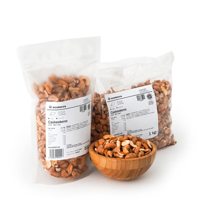 Bio Cashewkerne | Chili geröstet | vegan | Fair