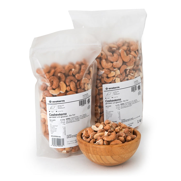 Bio Cashewkerne | geröstet & gesalzen | vegan | glutenfrei | Fair