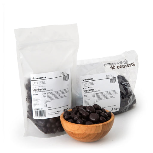 Bio Cranberries in Zartbitterschokolade | vegan | glutenfrei