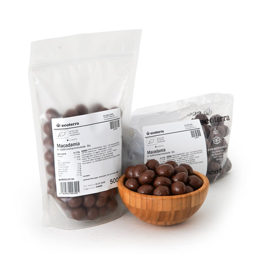 Bio Macadamia in Vollmilchschokolade | glutenfrei