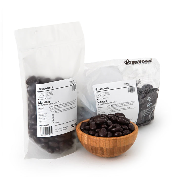Bio Mandeln in Zartbitterschokolade | glutenfrei