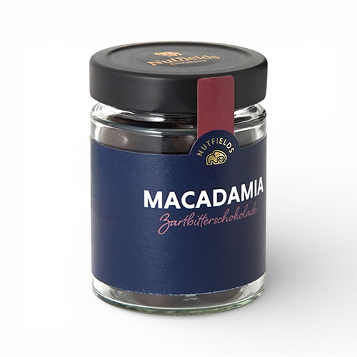 Nutfields Bio Macadamia in Zartbitterschokolade, fair gehandelt - 150 g