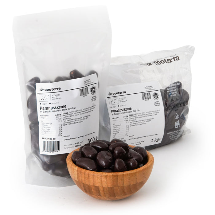 Bio Paranüsse in Zartbitterschokolade | glutenfrei | Fair
