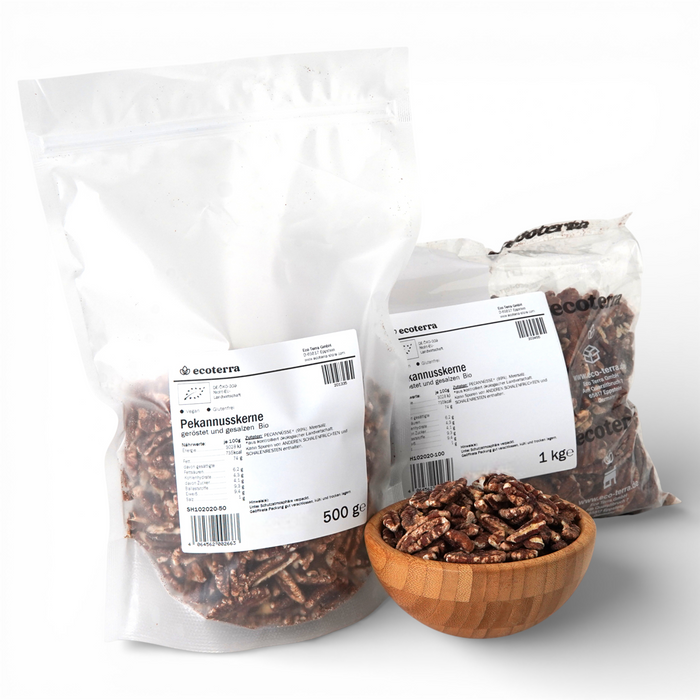 Bio Pekannüsse, geröstet & gesalzen