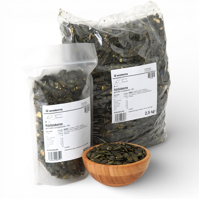 Bio Kürbiskerne, geröstet & gesalzen