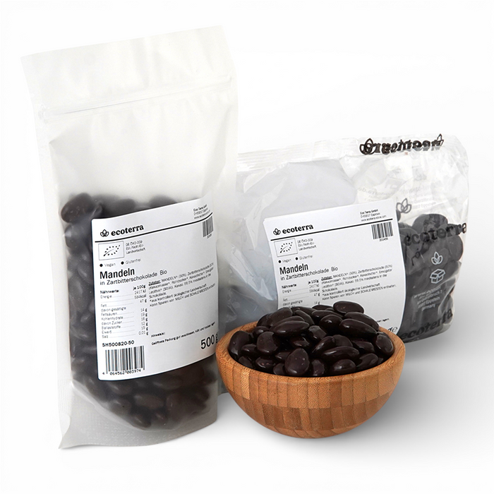 Bio Mandeln in Zartbitterschokolade