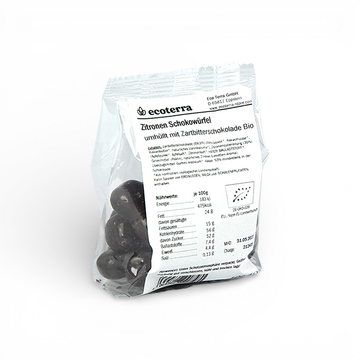 Bio Zitronen Schokowürfel - 100 g