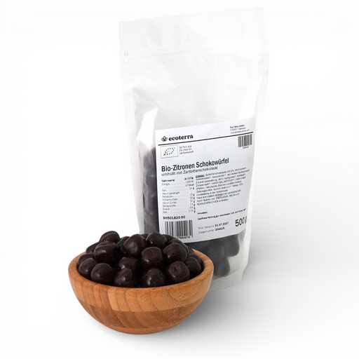 Bio Zitronenwürfel in Zartbitterschokolade - 500 g