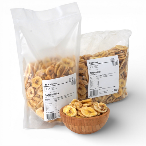 Bio Bananen Chips, mit Honig gesüßt