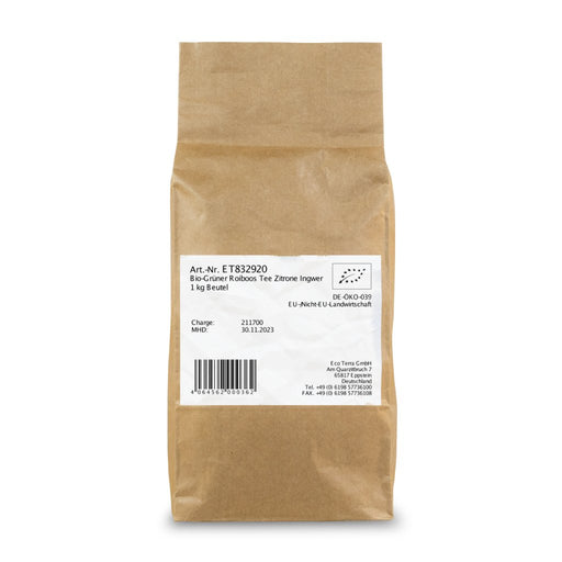 Bio Grüner Rooibos Tee | Zitrone Ingwer | 1 kg