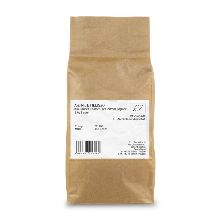 Bio Grüner Rooibos Tee | Zitrone Ingwer | 1 kg
